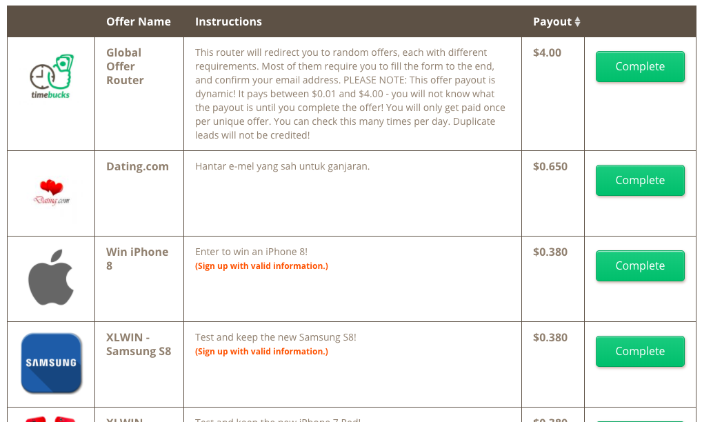timebucks offers