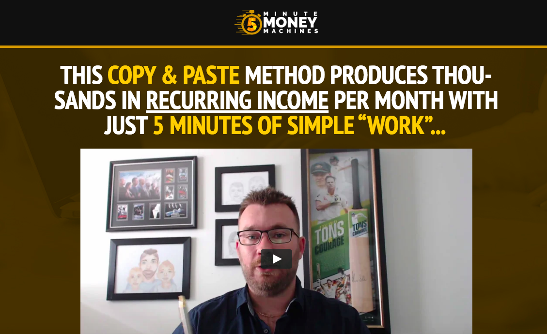 5 minute money machines review sales page