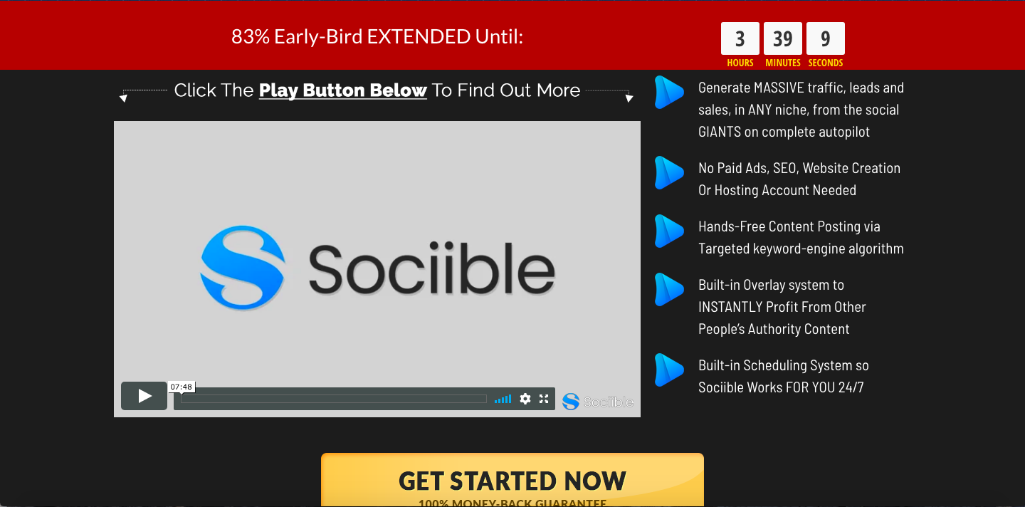 sociible review sales page