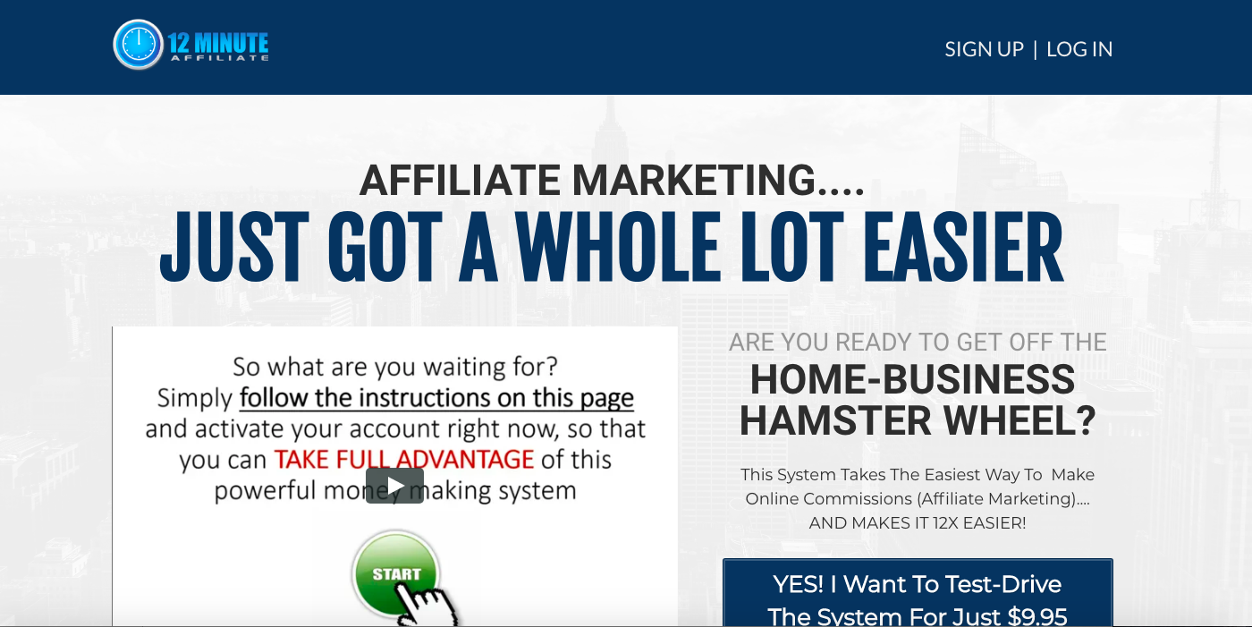 12 minute affiliate review sales page