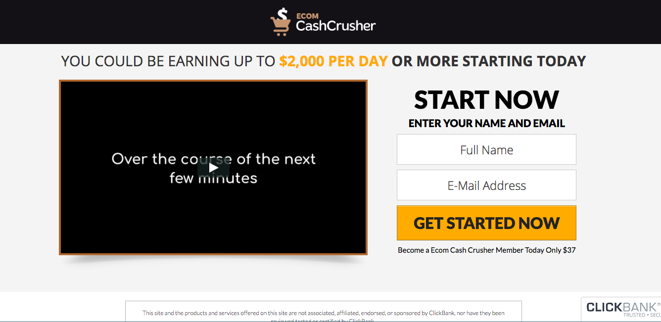 ecom cash crusher review salespage