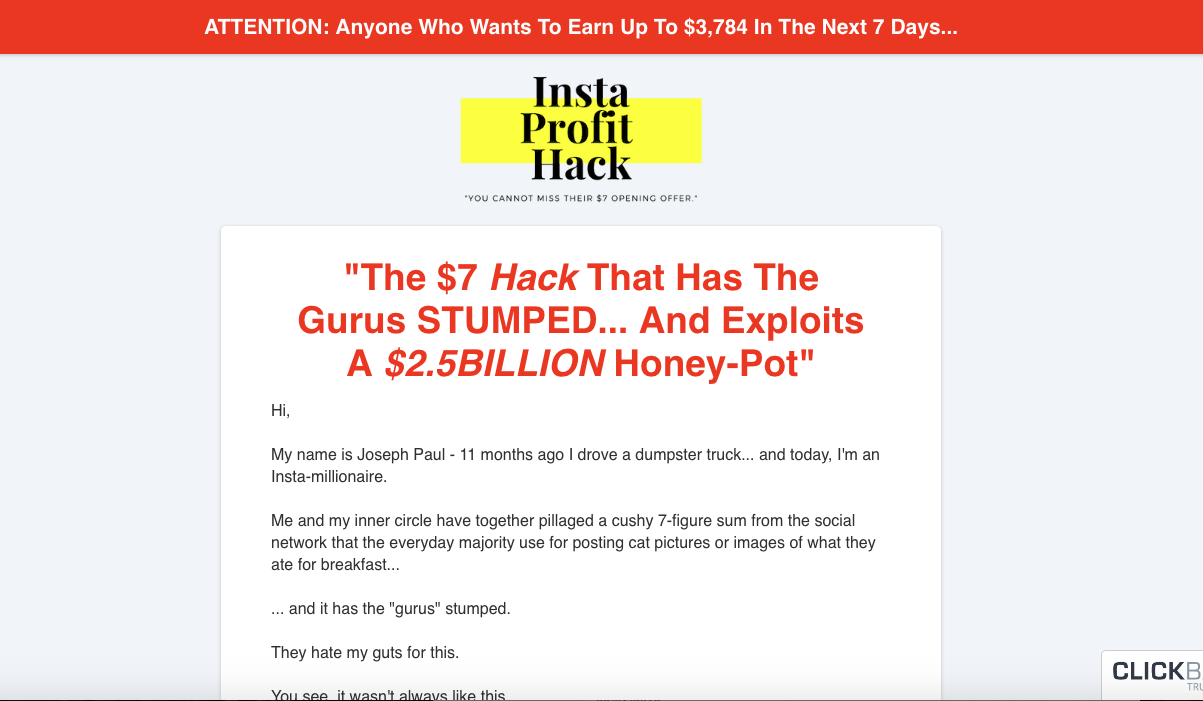 ig profit hack review insta profit hack sales page