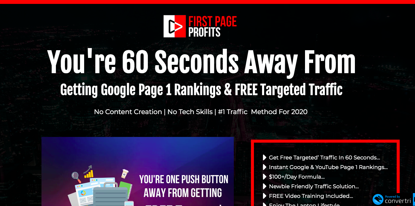 First Page Profits salespage
